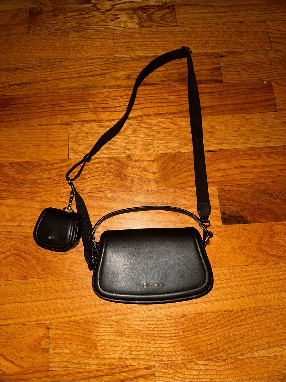 Lululemon Leather Alternative Mini Bag 1.2L Black & Silver